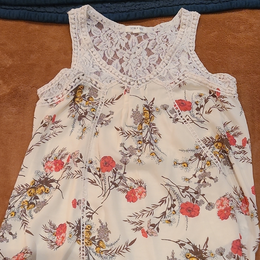 Taylor & Sage Cream Floral Lace Camisole